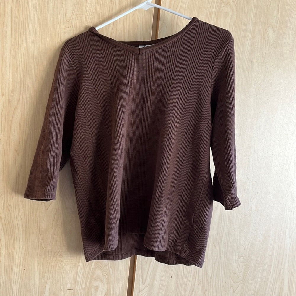 Brown 3/4 sleeve top